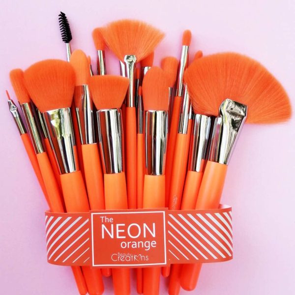 Set de 24 Brochas Neon Orange Beauty Creations
