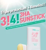 3HA Clear Cica SoothingSun Stick Esfolio - Imagen 3